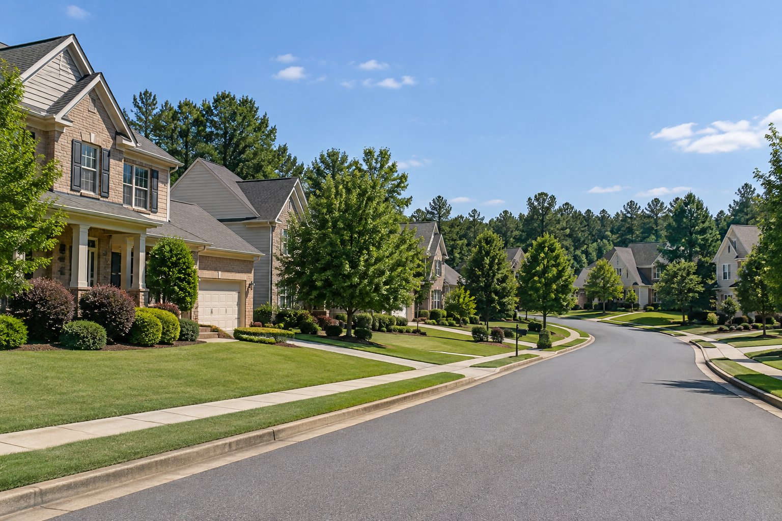 A Duluth, Georgia residential street, illustrative